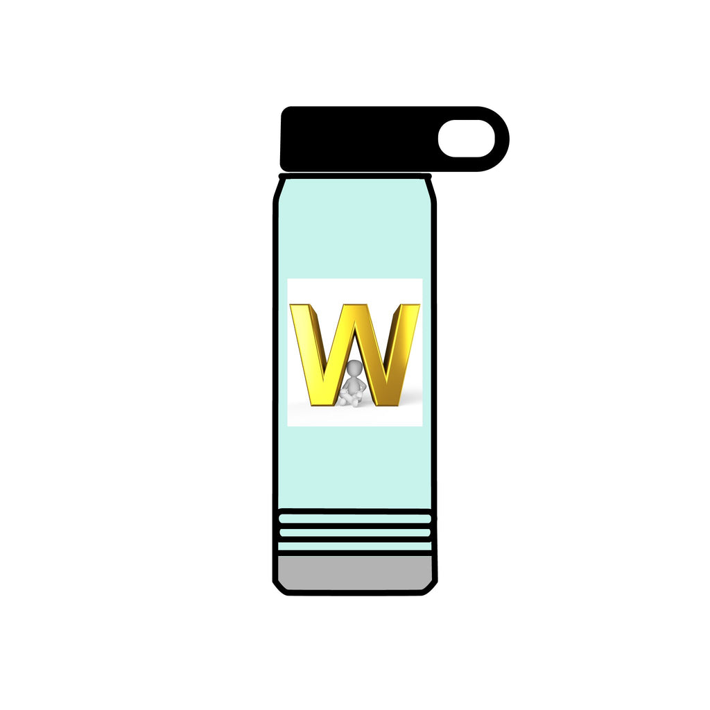 Gold Letter W Monogram Water Bottle | 20oz Stainless Bottle