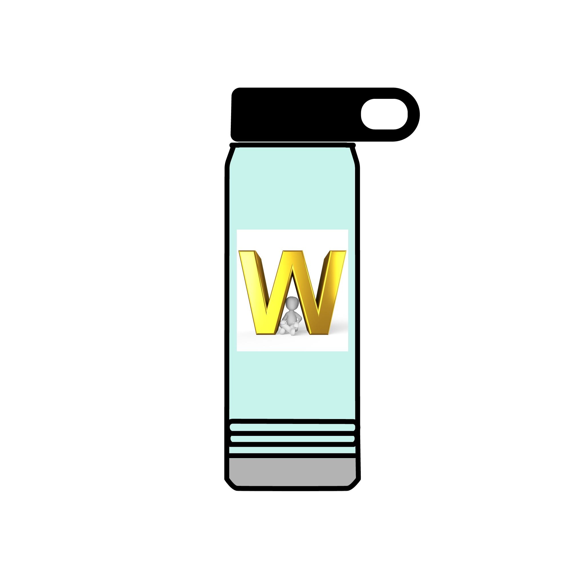 Gold Letter W Monogram Water Bottle | 20oz Stainless Bottle