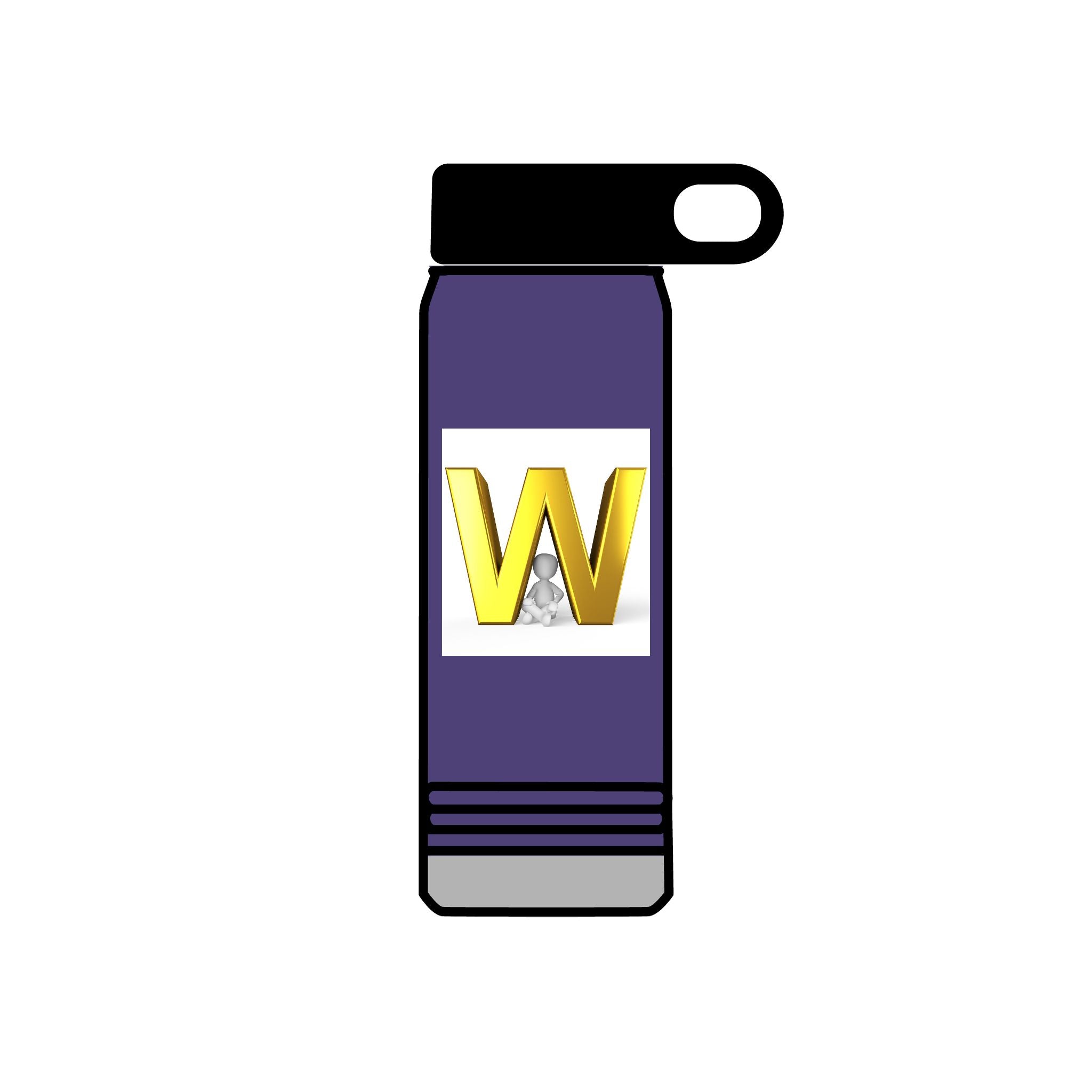 Gold Letter W Monogram Water Bottle | 20oz Stainless Bottle