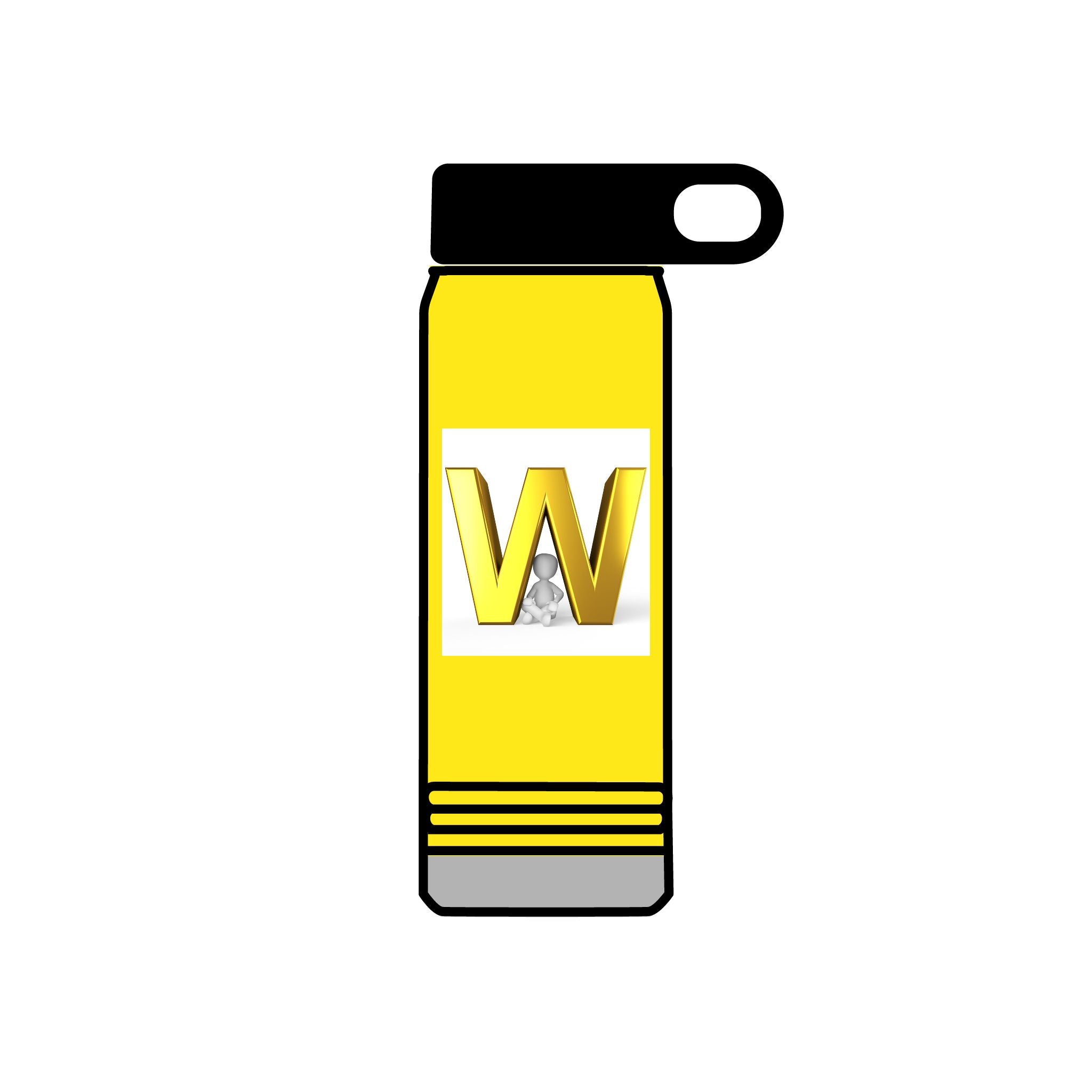 Gold Letter W Monogram Water Bottle | 20oz Stainless Bottle