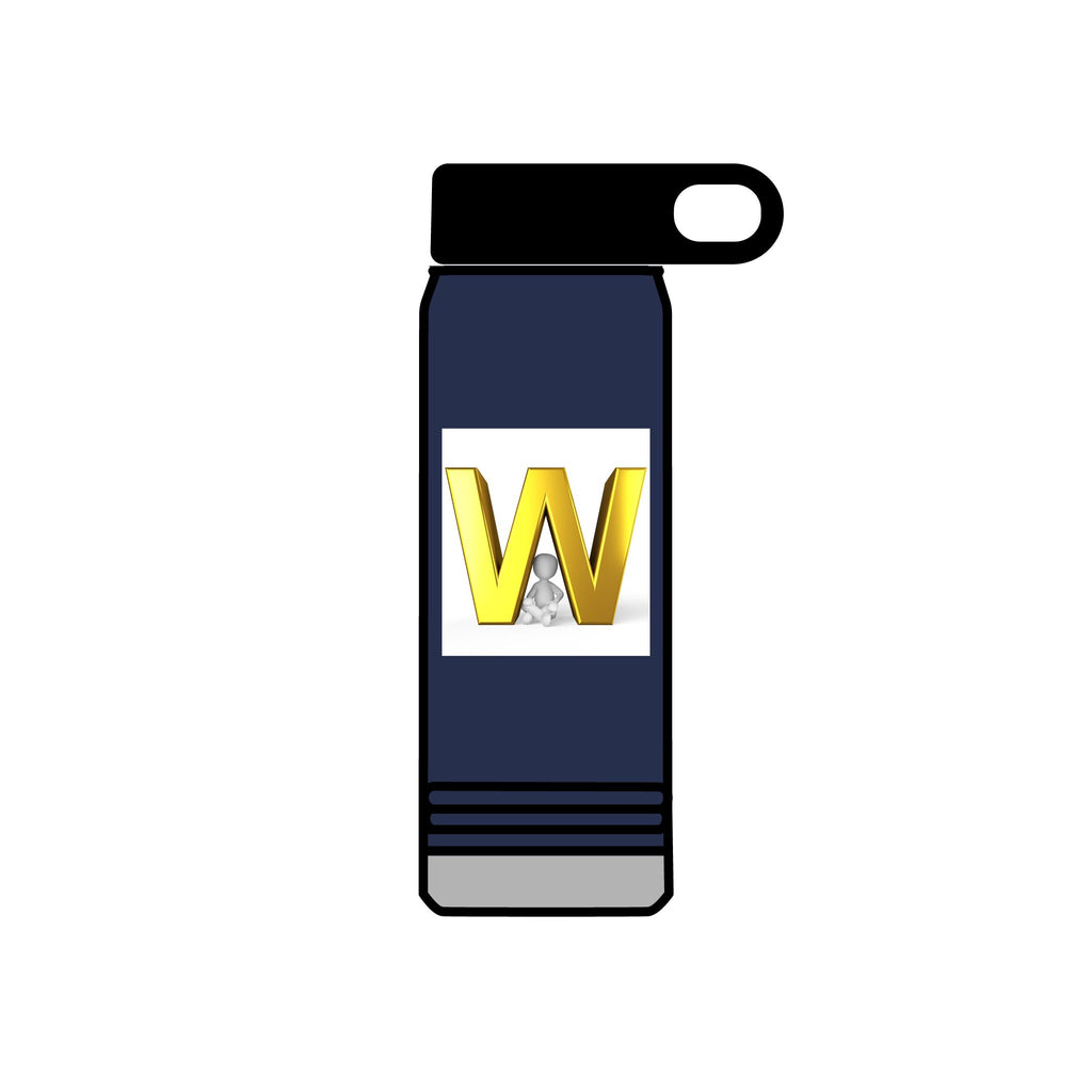 Gold Letter W Monogram Water Bottle | 20oz Stainless Bottle