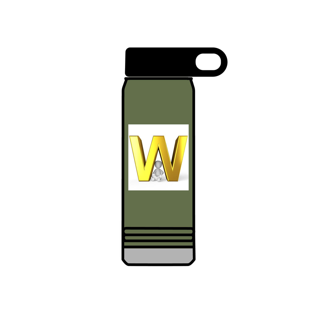 Gold Letter W Monogram Water Bottle | 20oz Stainless Bottle