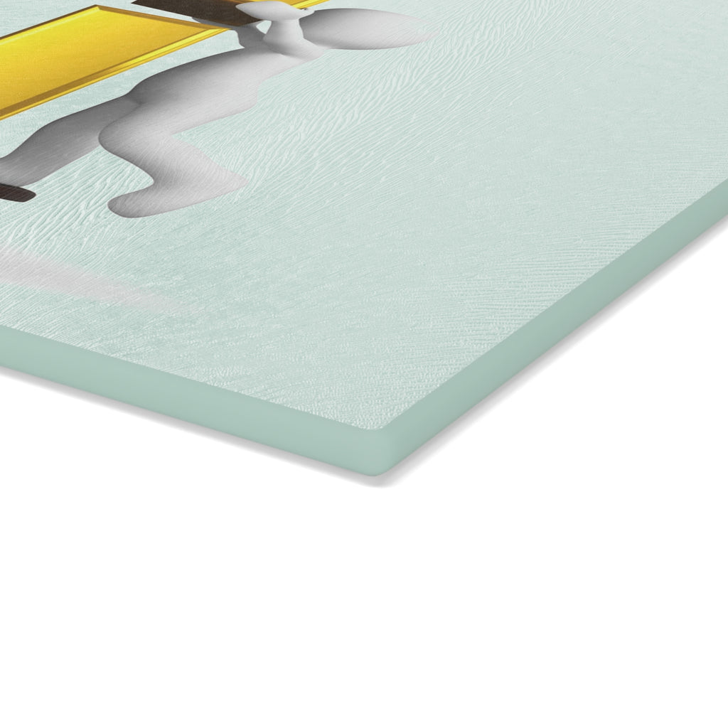 3D Character Stacking Gold Letter I Glass Cutting Board | Alphabet Kitchen Decor