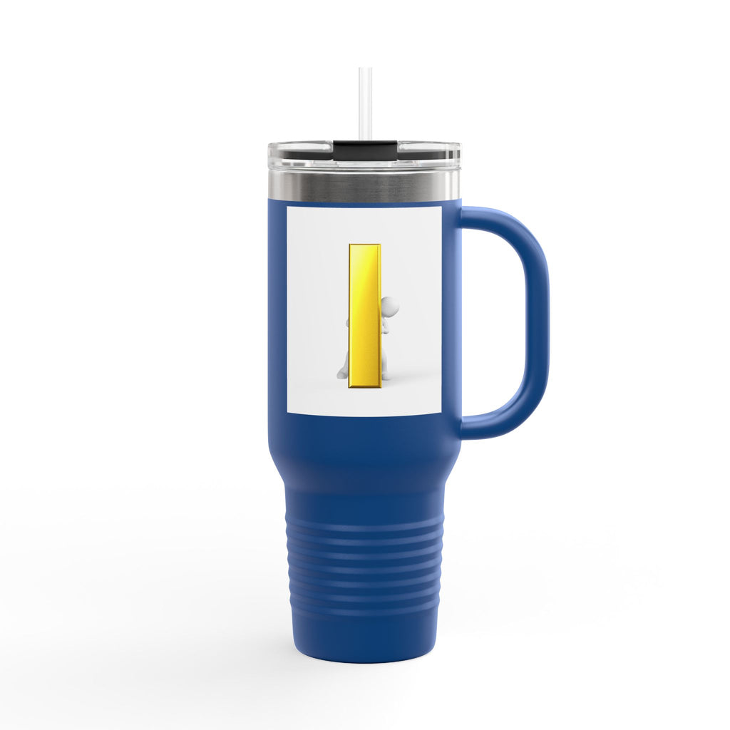 Yellow Letter i Character Travel Mug | 40oz Insulated Tumbler