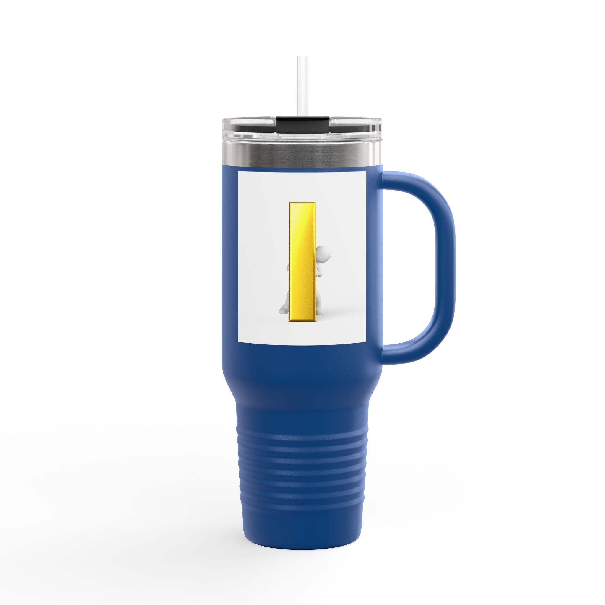 Yellow Letter i Character Travel Mug | 40oz Insulated Tumbler