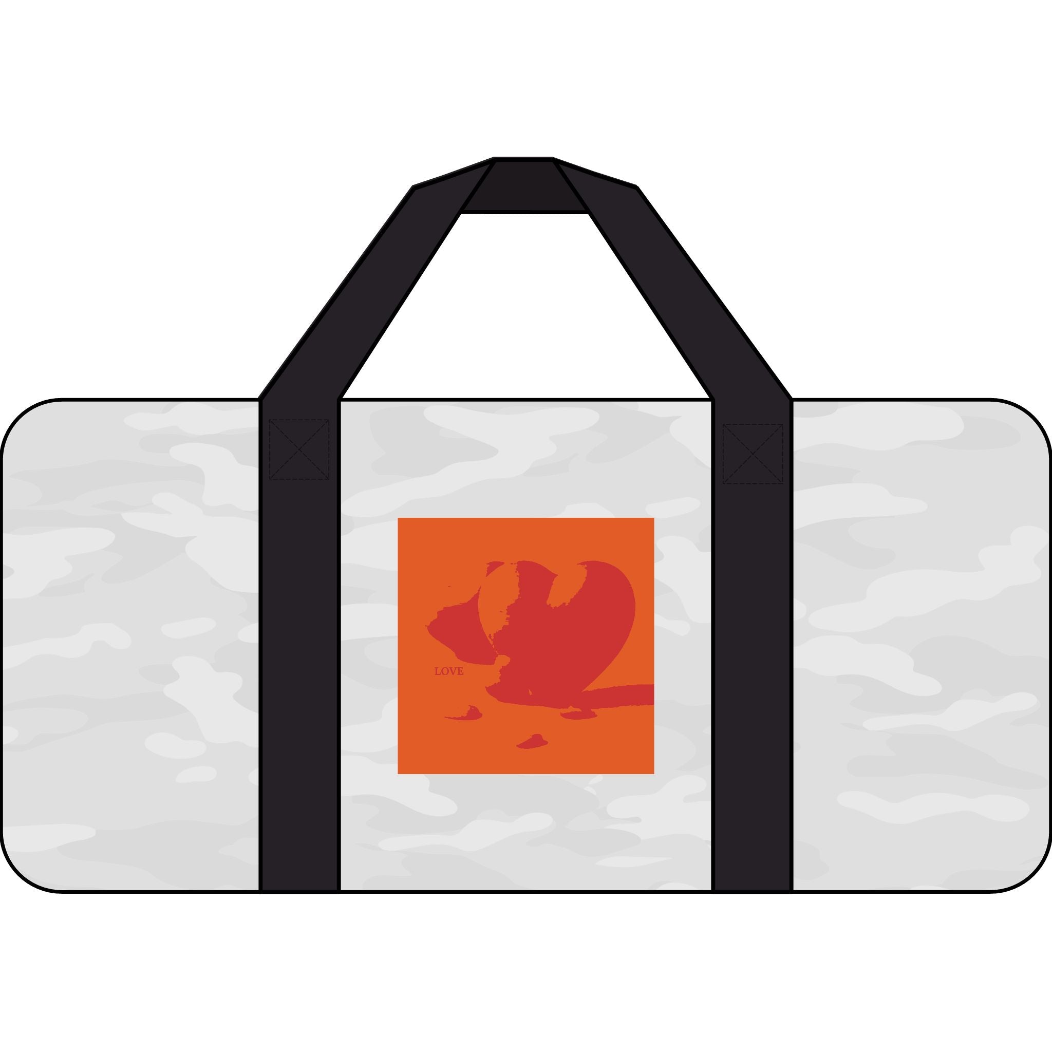 Orange Dragon Emblem Tripper Duffel Bag | Checker Straps, Camouflage Option