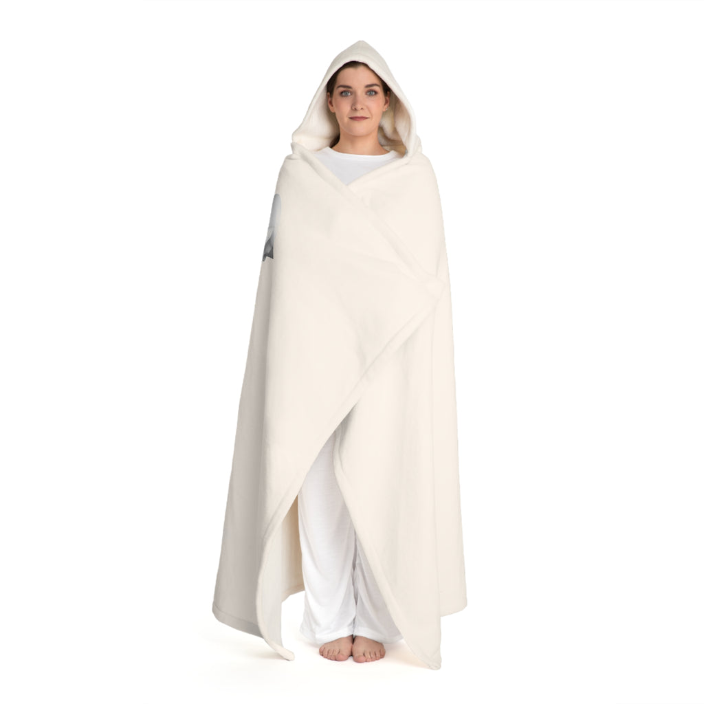 Gold Letter K With Figure Hooded Sherpa Blanket | Cozy Fleece Hooded Throw