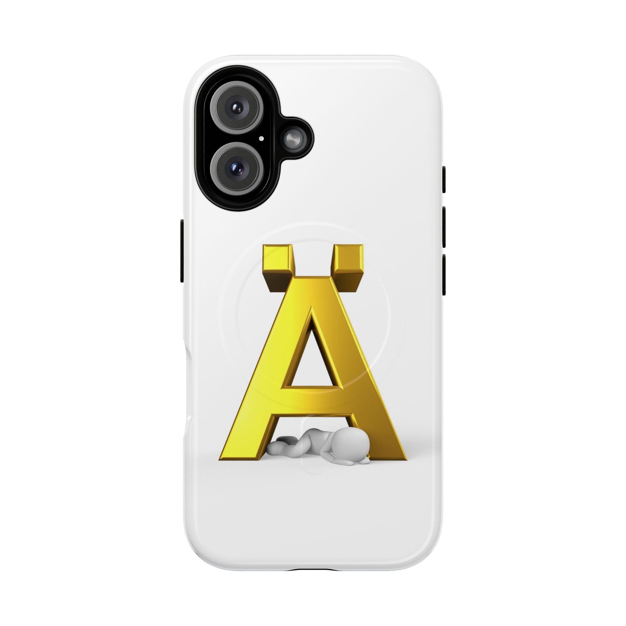 Coque de téléphone Lettre Ä Dorée | Étui magnétique renforcé, Monogramme initial