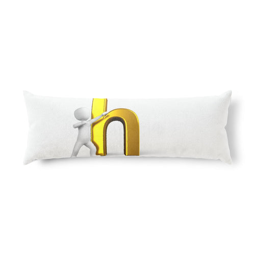 Coussin corporel 3D Figure poussant la lettre H dorée | Coussin lombaire alphabet fantaisie