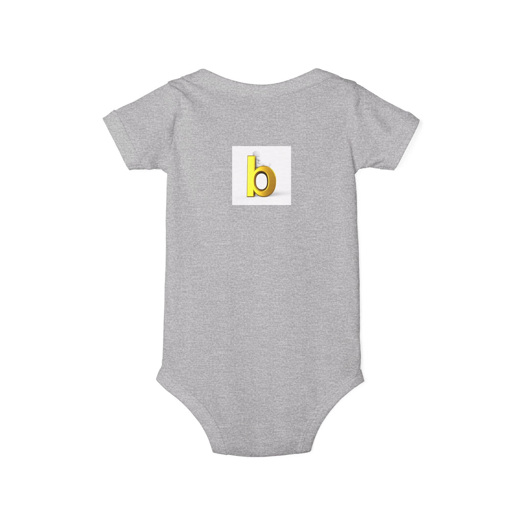Yellow Lowercase b Infant Onesie | Baby Bodysuit