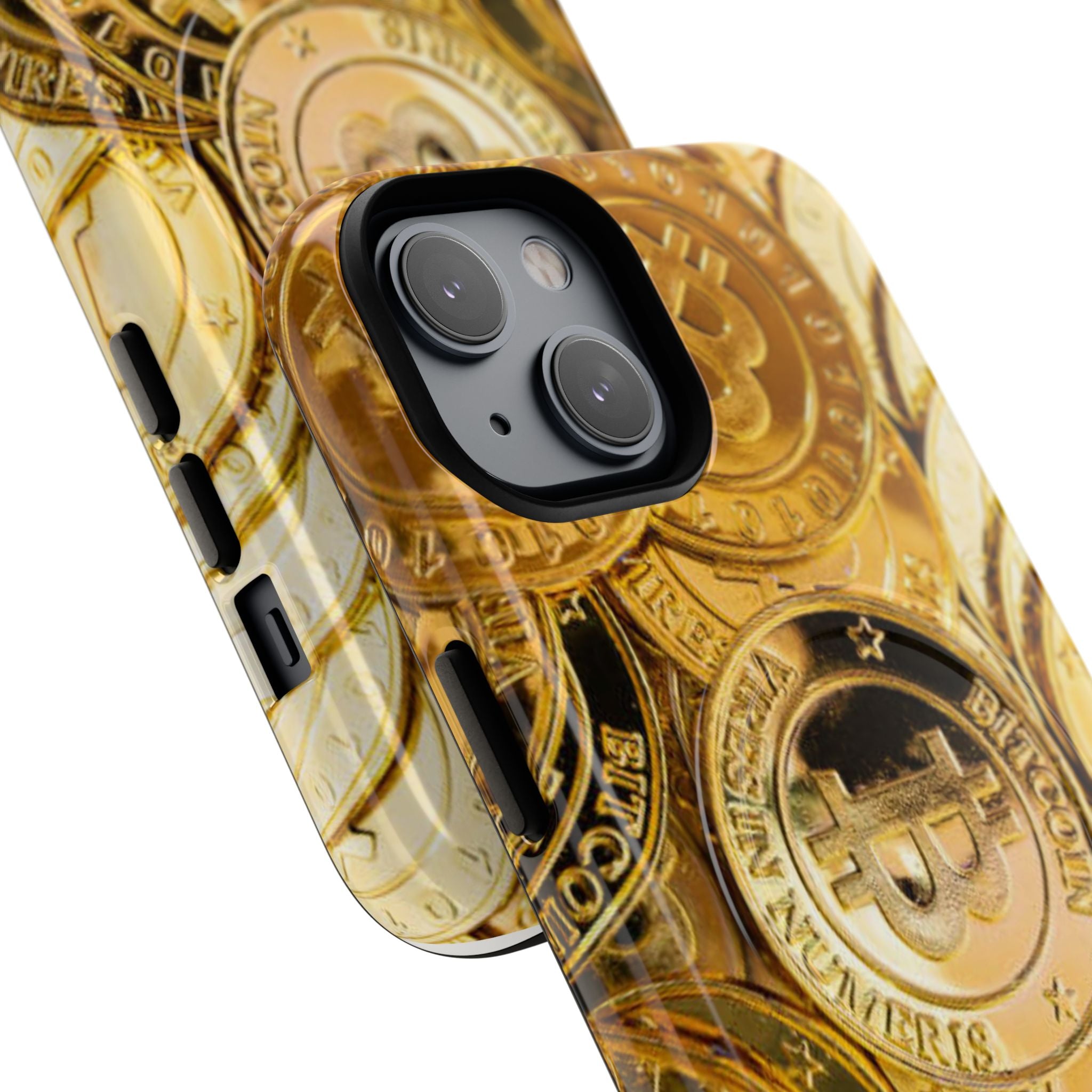 Gold Bitcoin Coins Phone Case | Tough Magnetic Case
