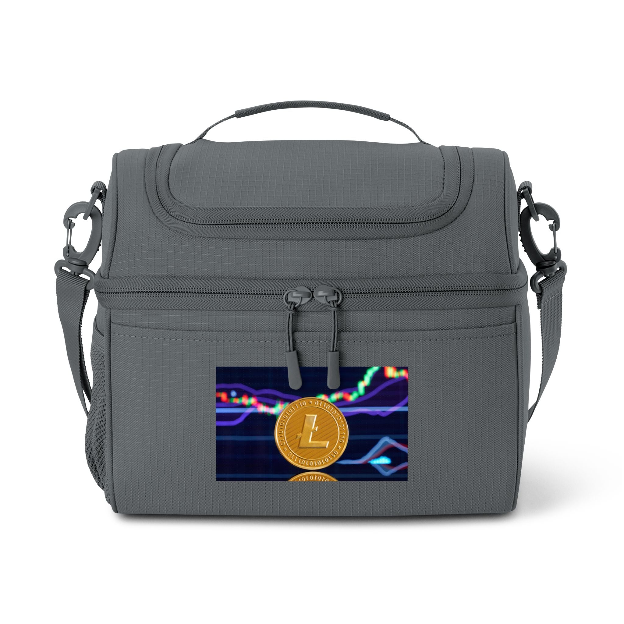 Litecoin Crypto Coin Cooler Bag | Insulated Lunch Cooler, Blockchain Design