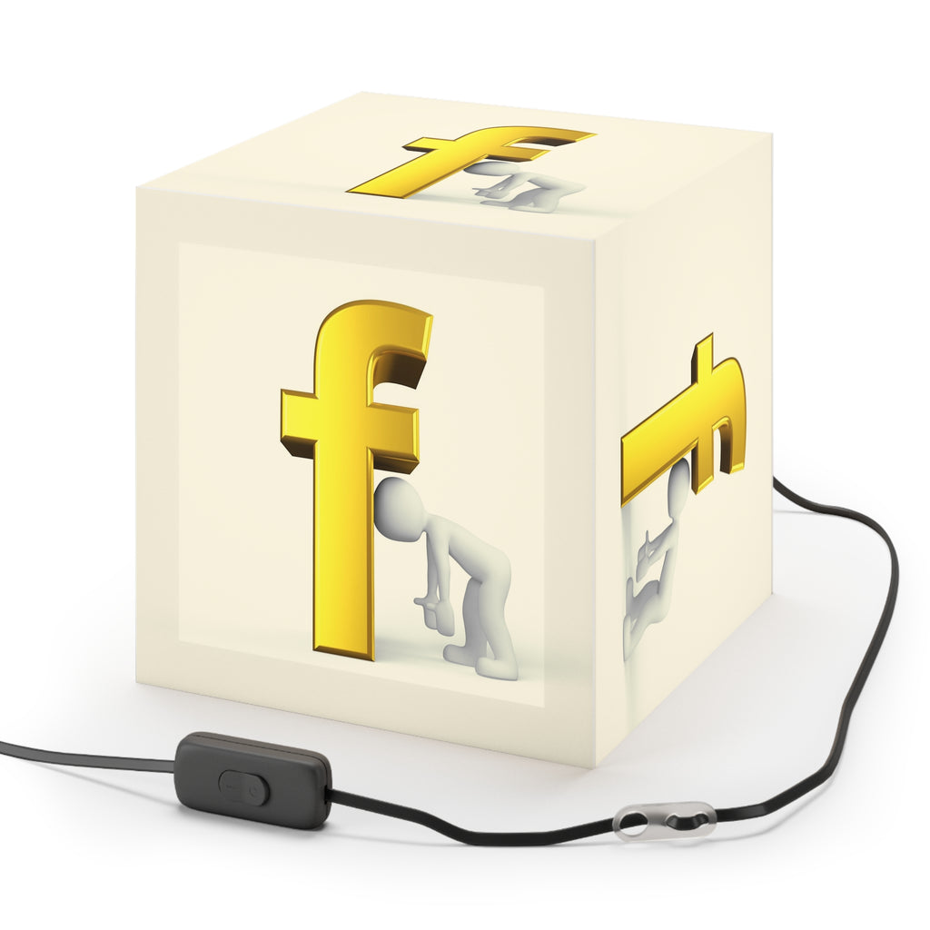 Golden Letter F Cube Lamp | Decor Light