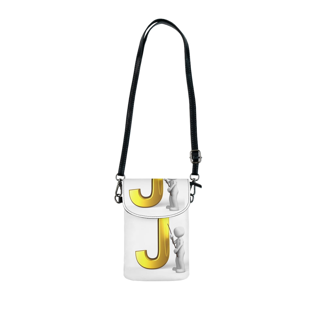 Gold Letter J Phone Wallet Crossbody | Small Cell Phone Wallet