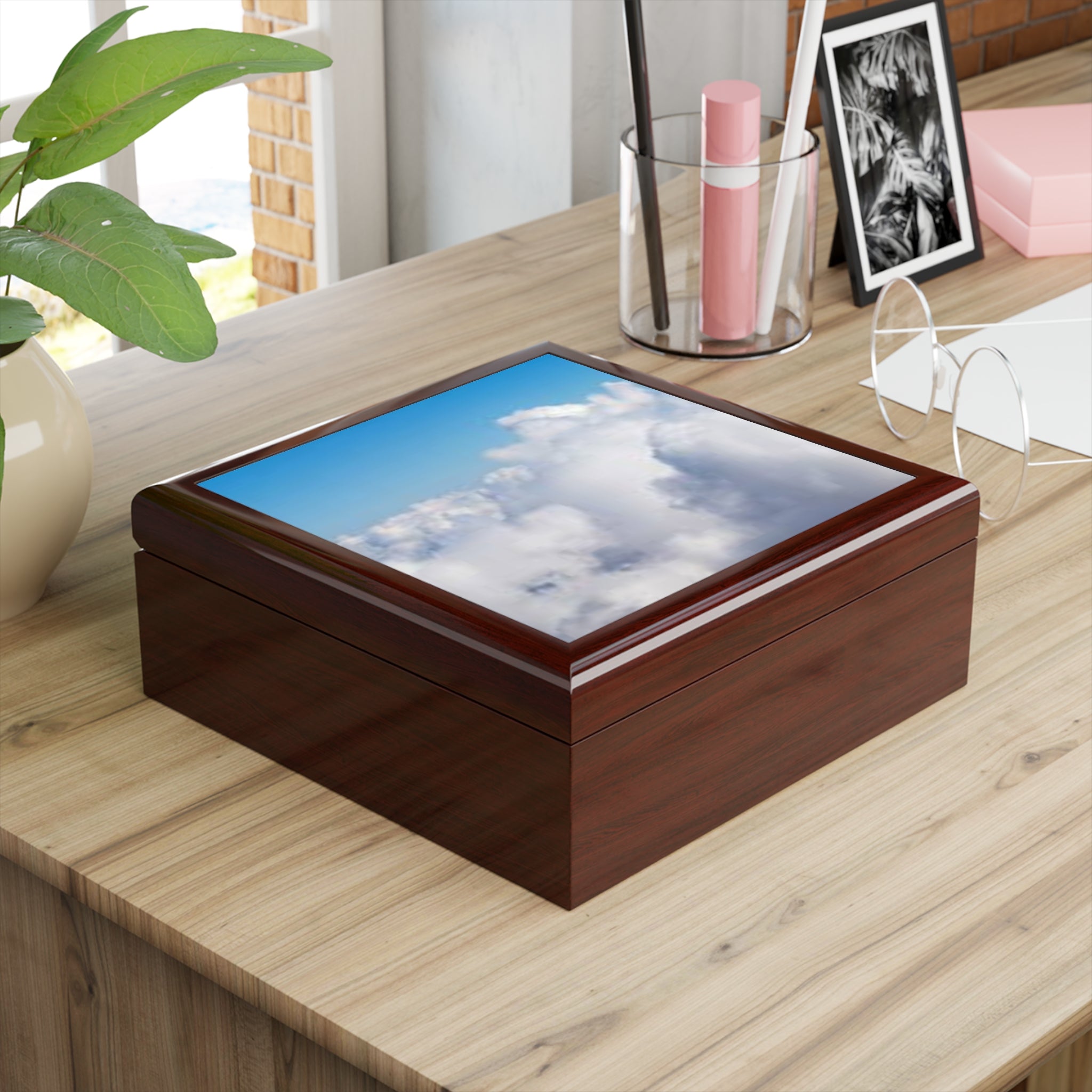 Blue Sky Clouds Jewelry Box | Cloudscape Photo Keepsake Box