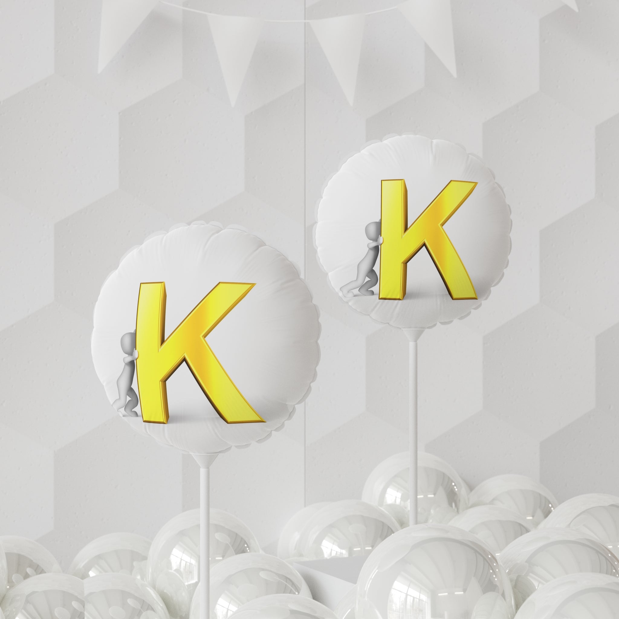 Gold Letter K Balloon 11" Round | Heart or Circle Foil Balloon