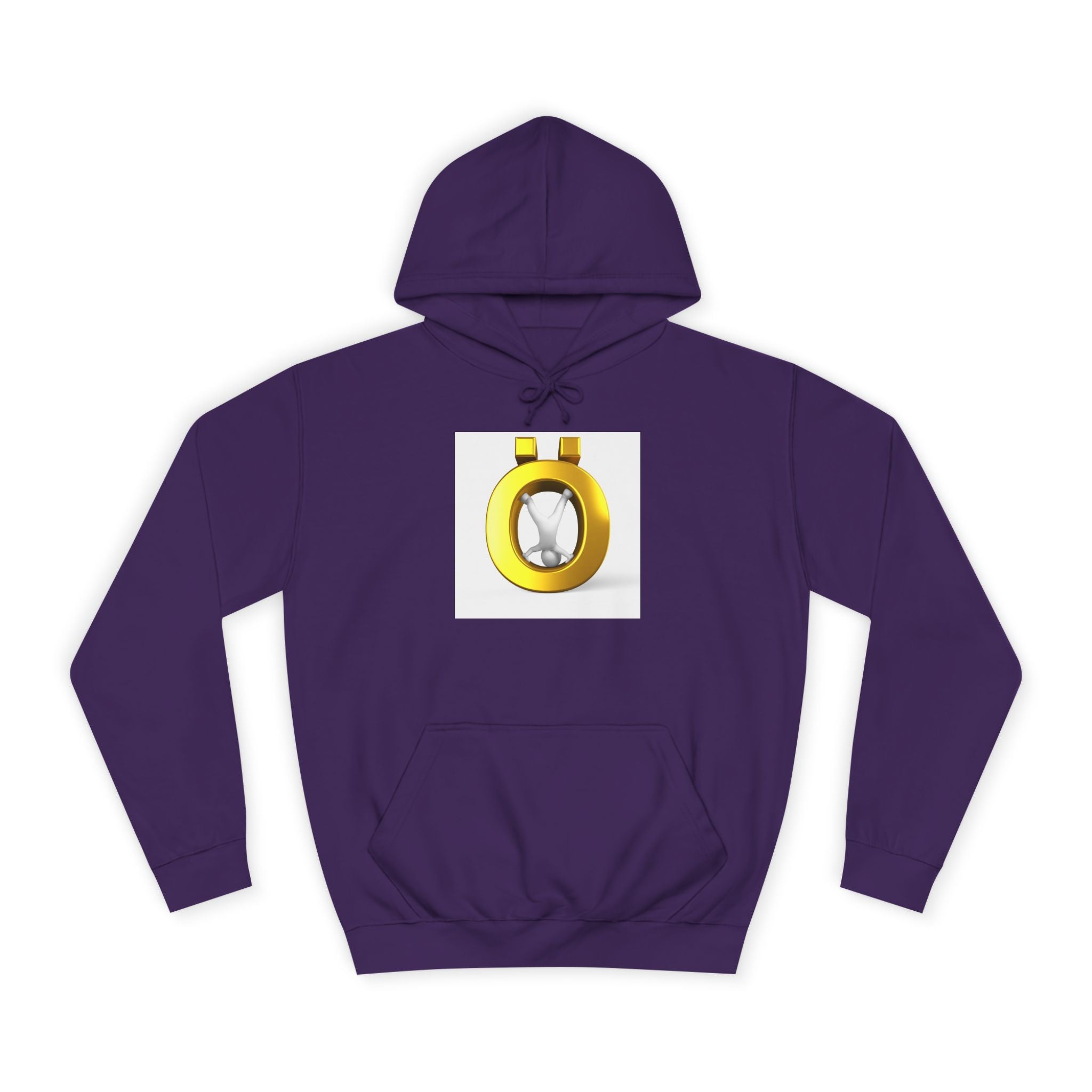Gold Letter Ö Hoodie | Minimal Jewelry Logo, White Pullover