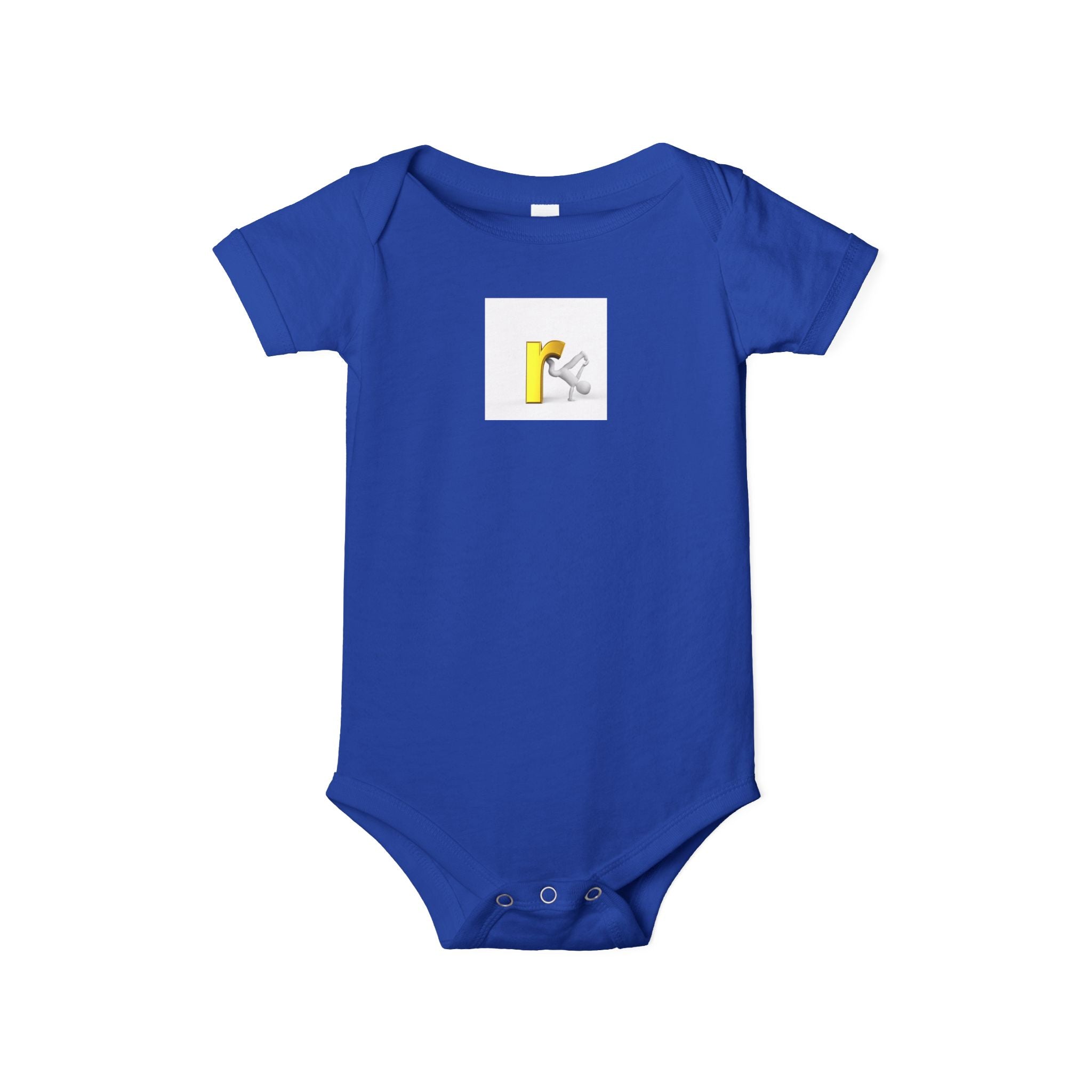Body pour bébé monogramme lettre R jaune | Combinaison une pièce en jersey pour bébé