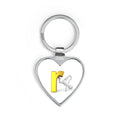 Yellow R Letter Heart Keychain | Initial Keyring, Alphabet Charm