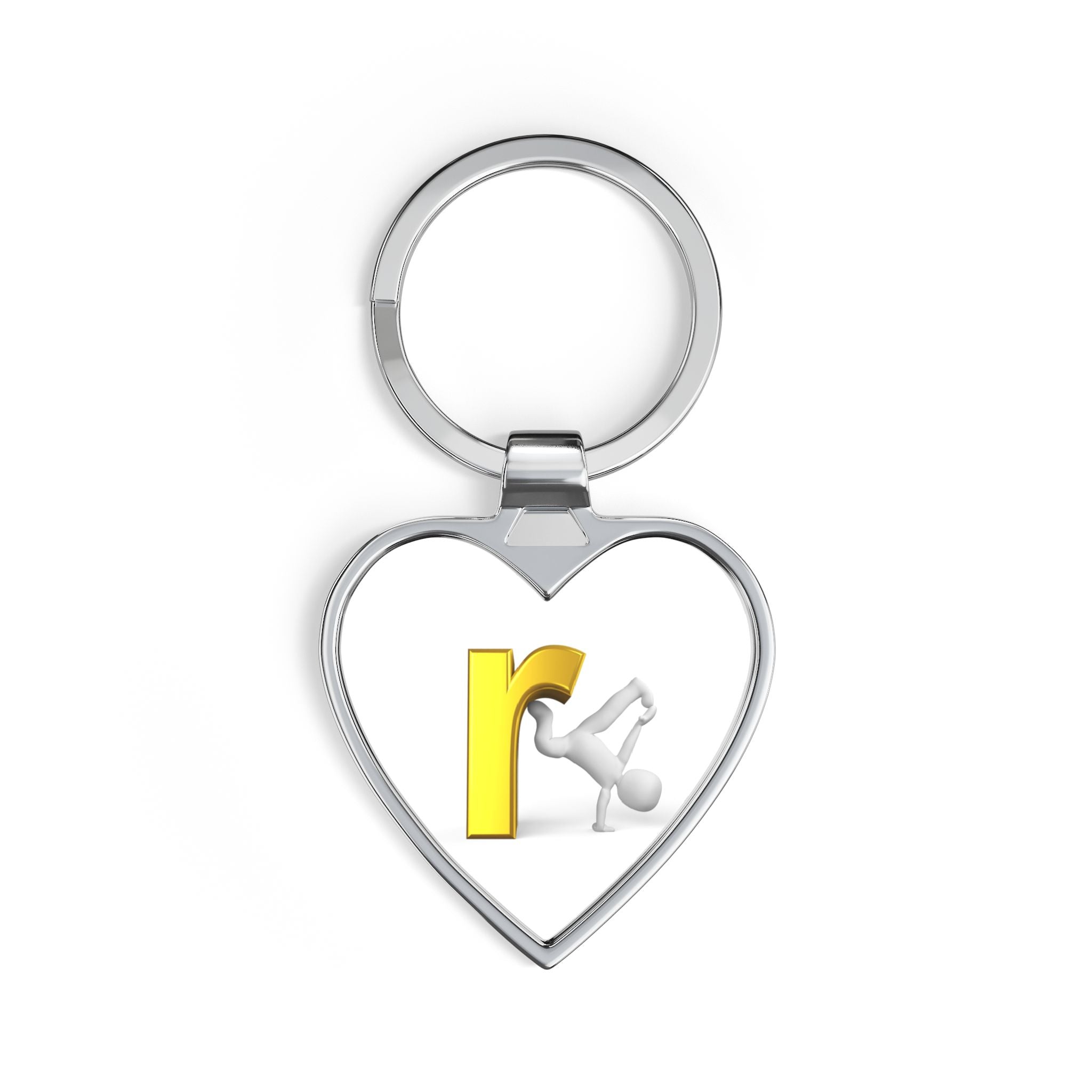 Yellow R Letter Heart Keychain | Initial Keyring, Alphabet Charm