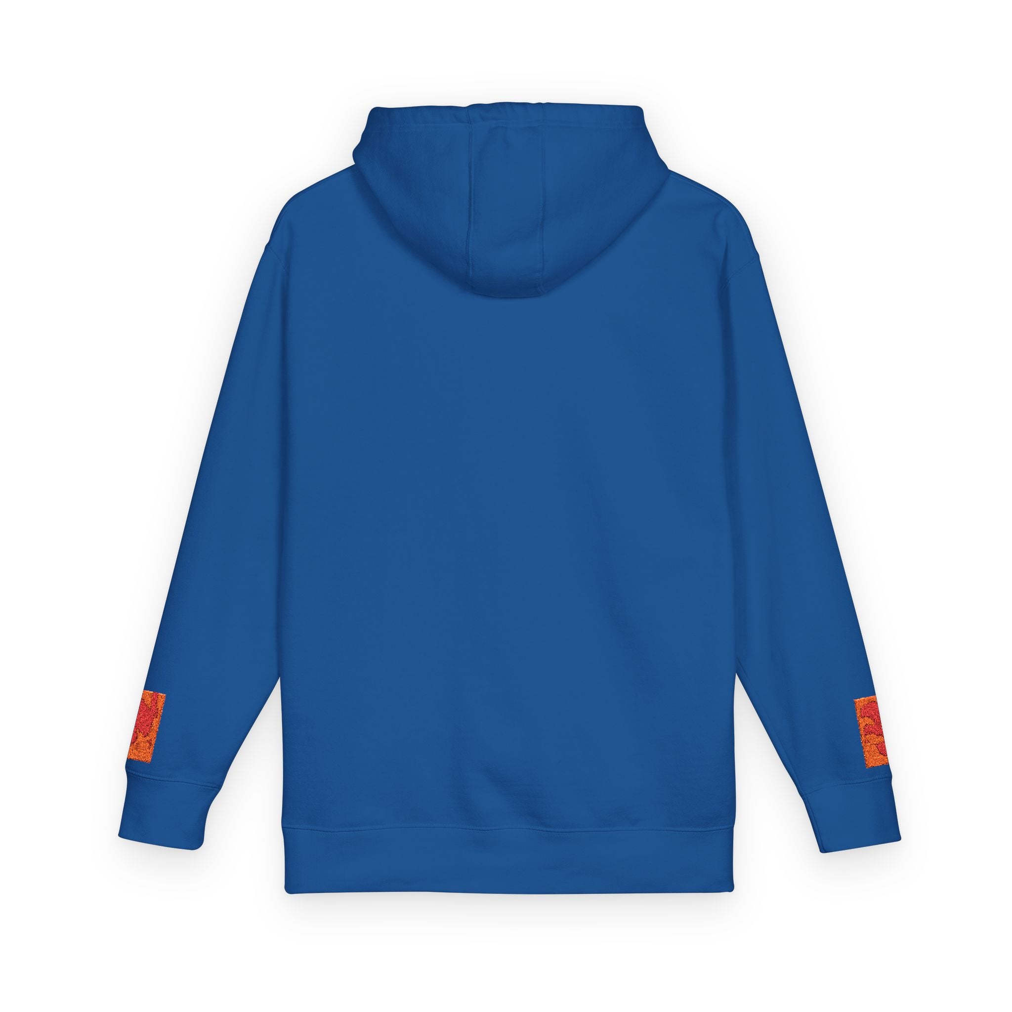 Orange Phoenix Pixel Art Hoodie | Square Chest & Sleeve Patch