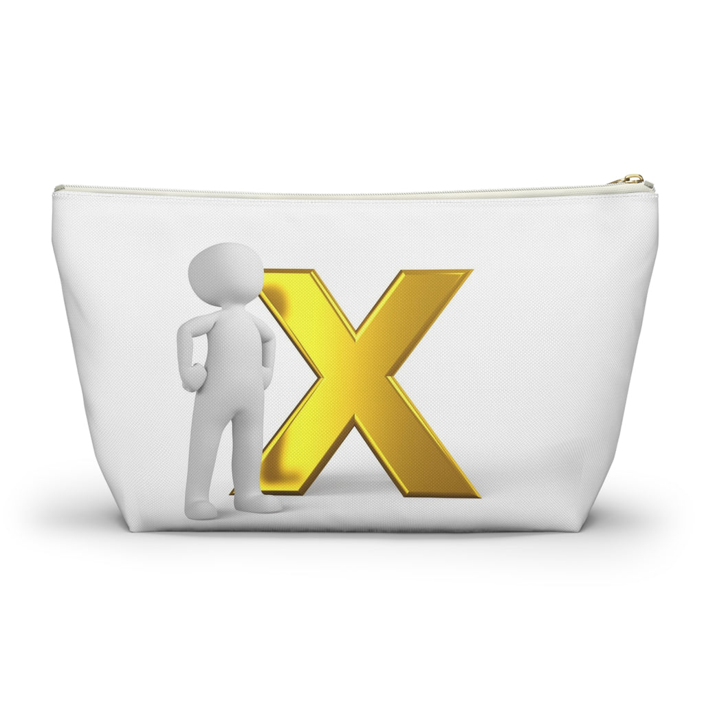 3D Stick Figure with Gold X Accessory Pouch