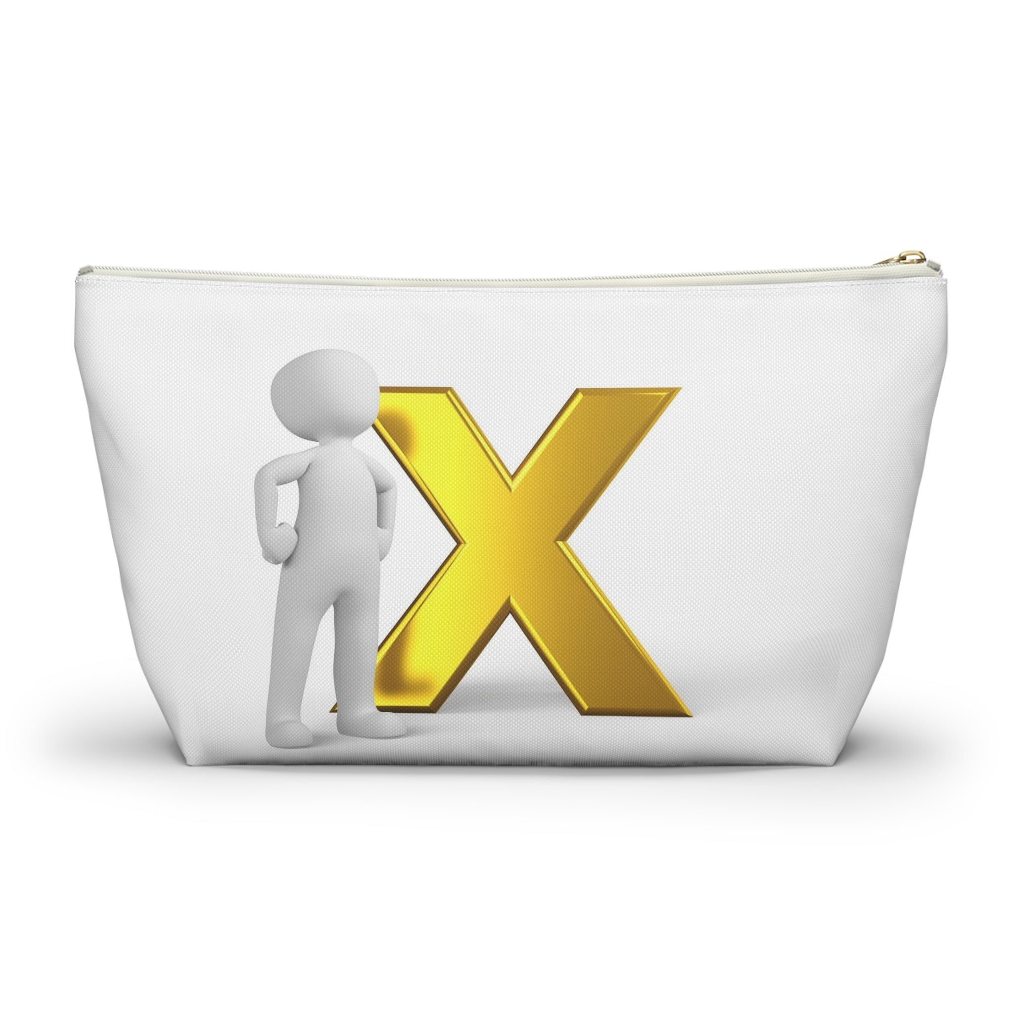 3D Stick Figure with Gold X Accessory Pouch