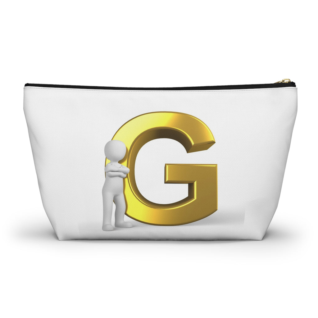 Gold Letter G Monogram Accessory Pouch | Initial Makeup Bag