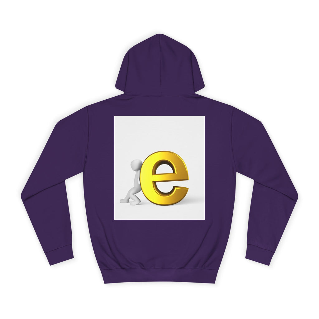 3D Gold Letter E Hoodie | Minimal Alphabet Monogram | Initial Sweatshirt