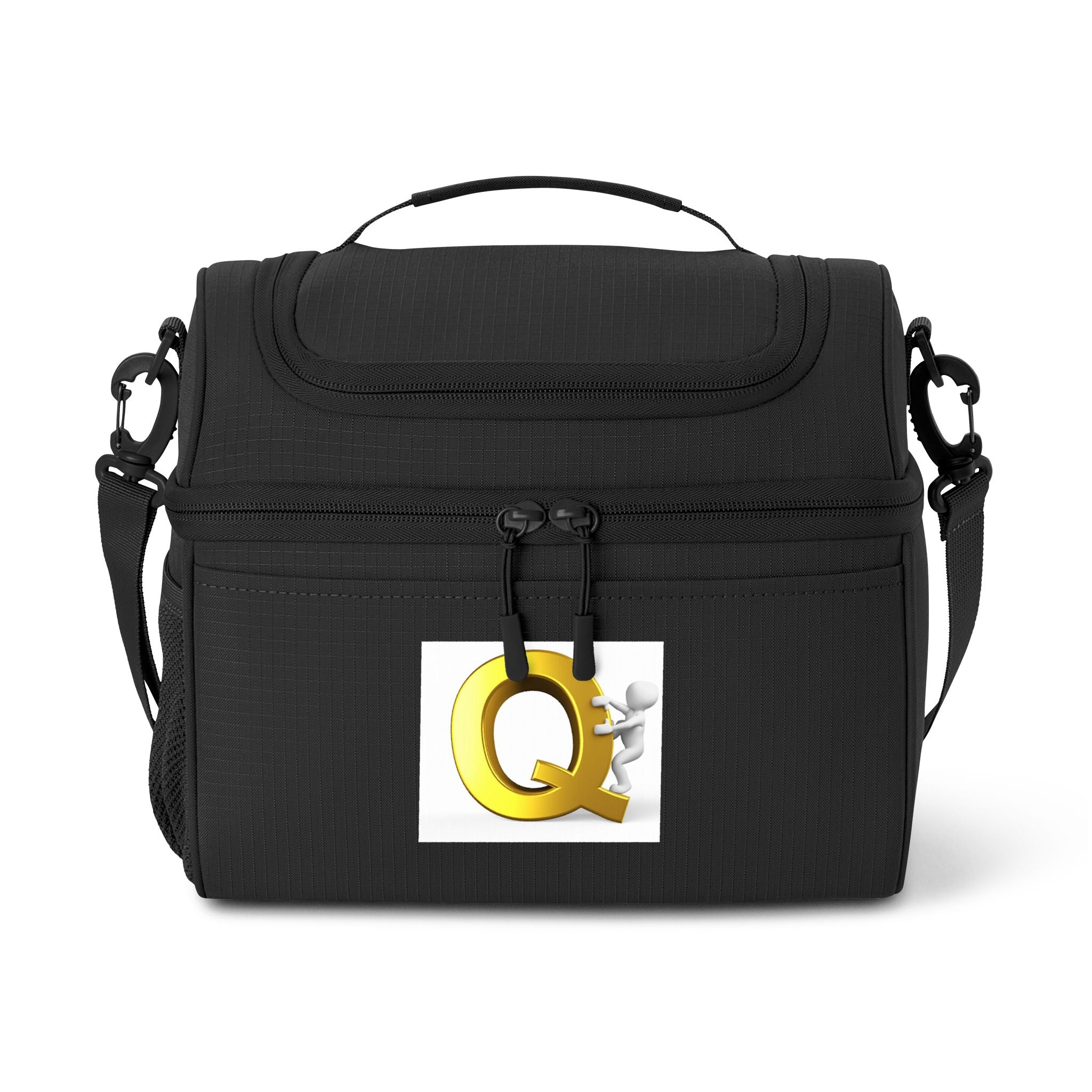 Gold Letter Q Logo Cooler Bag | Insulated Lunch Tote