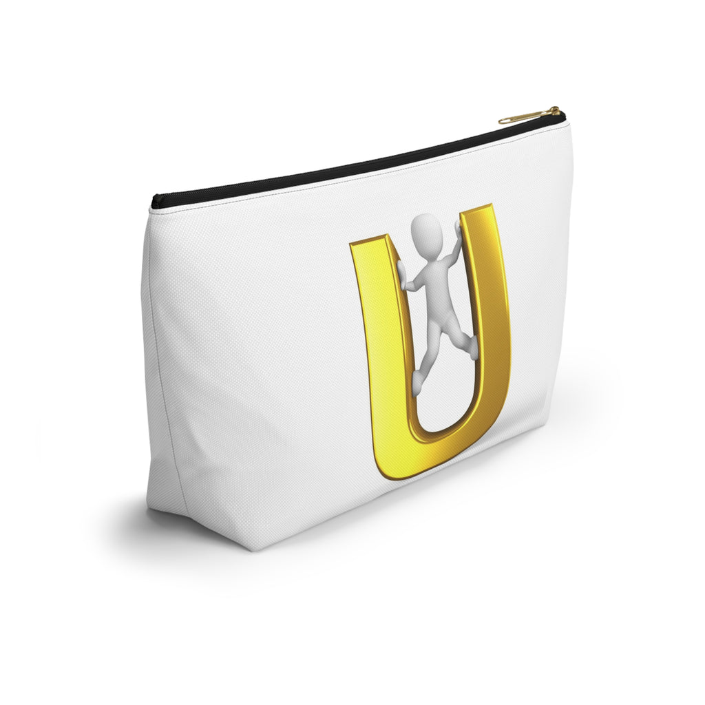 Gold Letter U with Climber Accessory Pouch | T-Bottom Zip Pouch