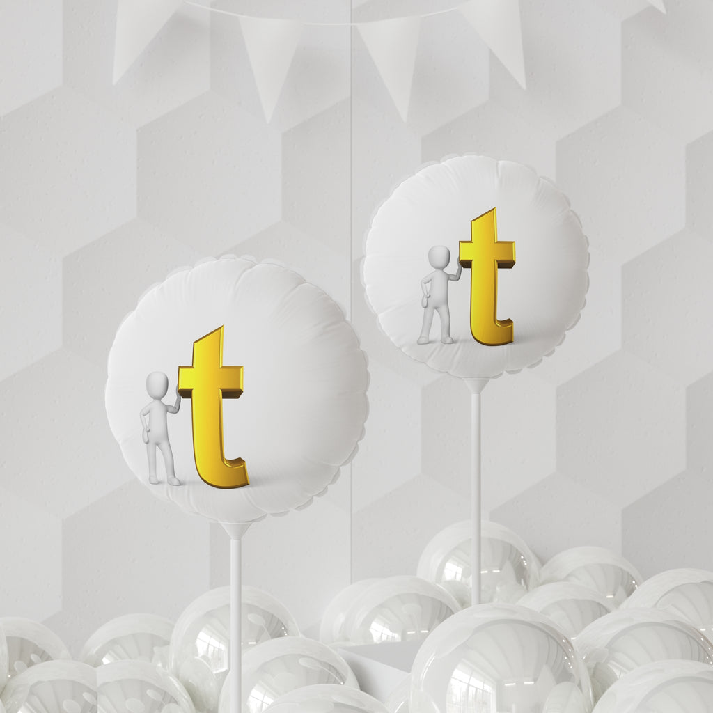 Gold Letter T Balloon 11" Round Balloon