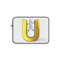 Gold Letter U with 3D Figure Laptop Sleeve | Monogram Initial U