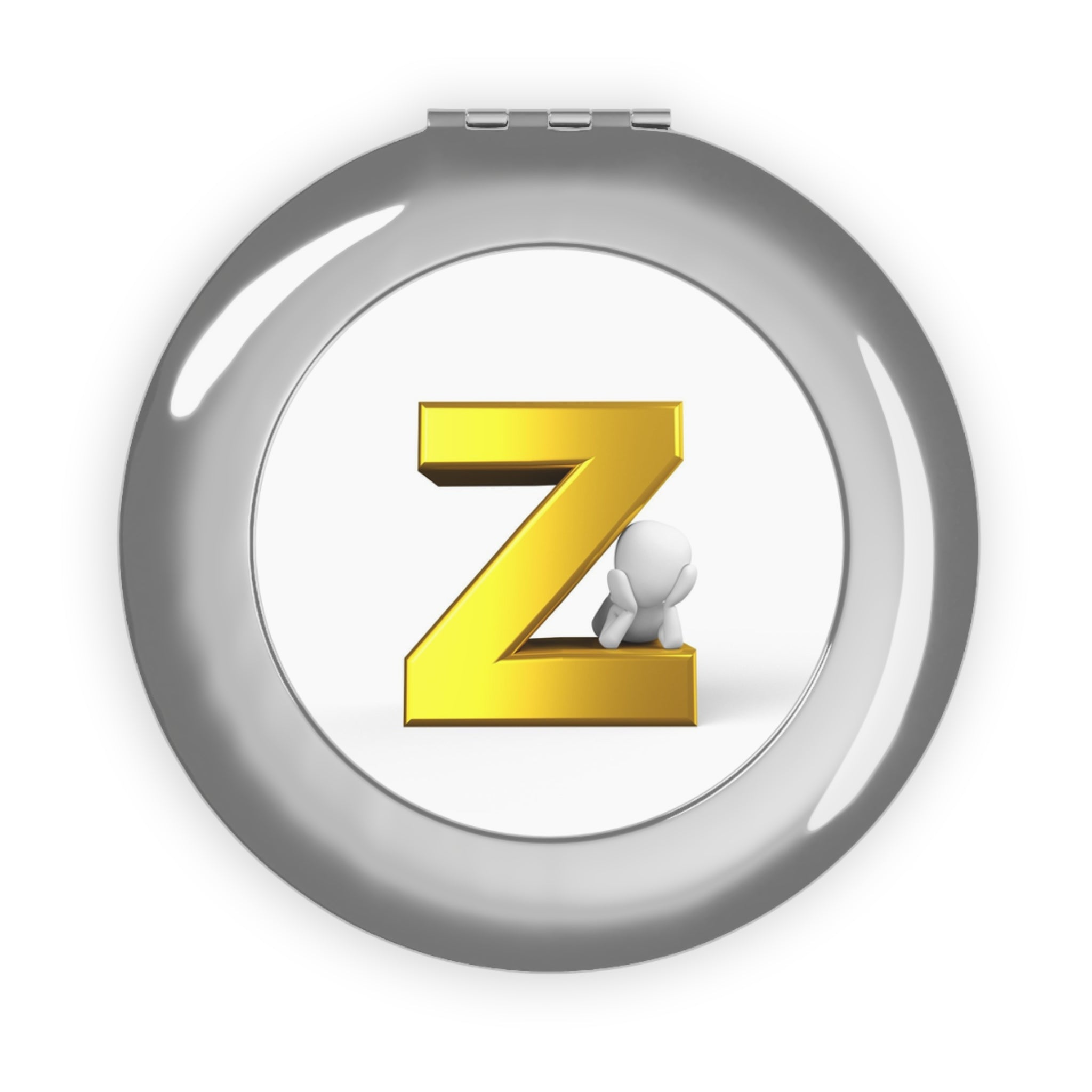 Gold Letter Z Initial Compact Travel Mirror | Monogram Makeup Mirror