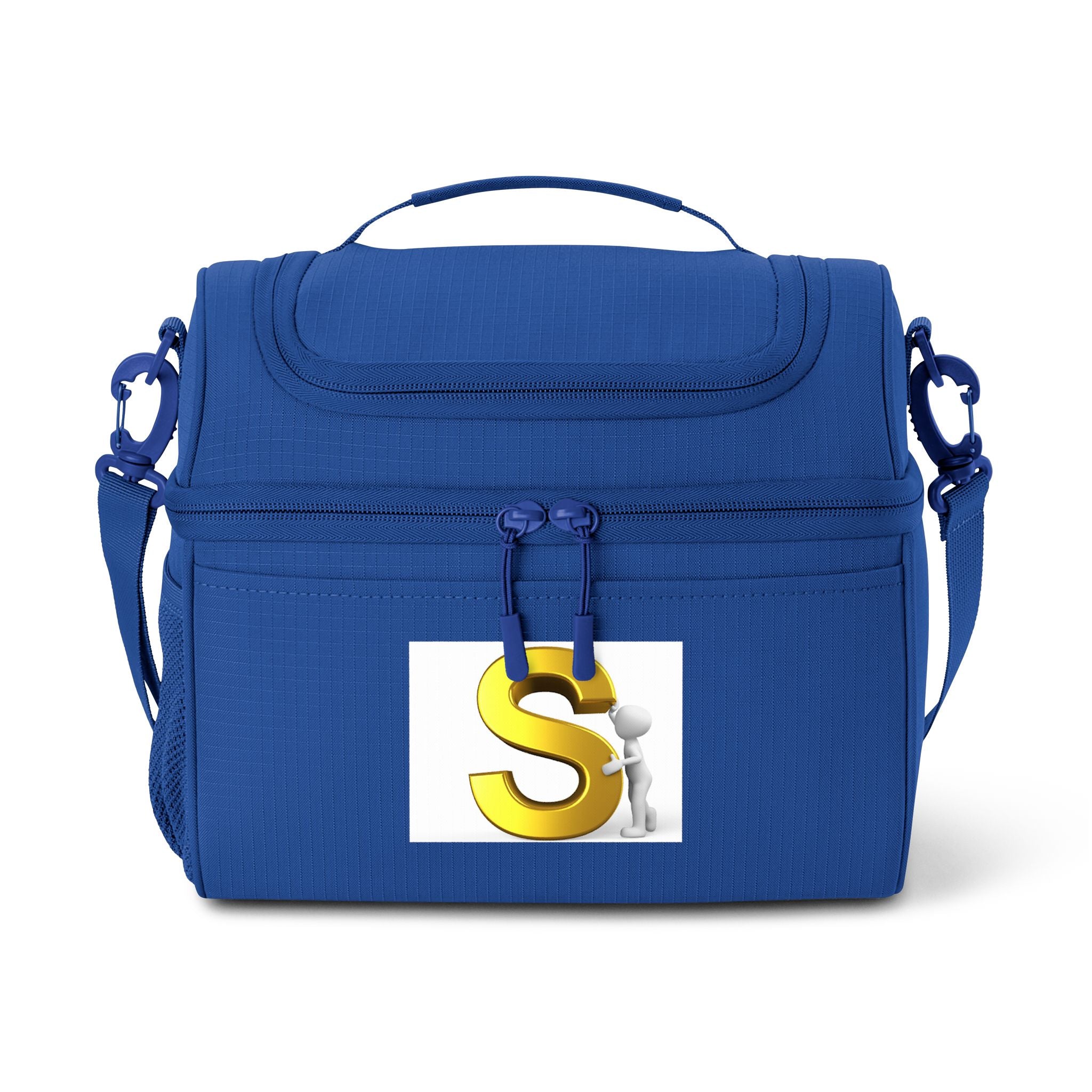 Sac isotherme monogramme lettre S doré 3D | Sac isotherme personnalisé avec initiale