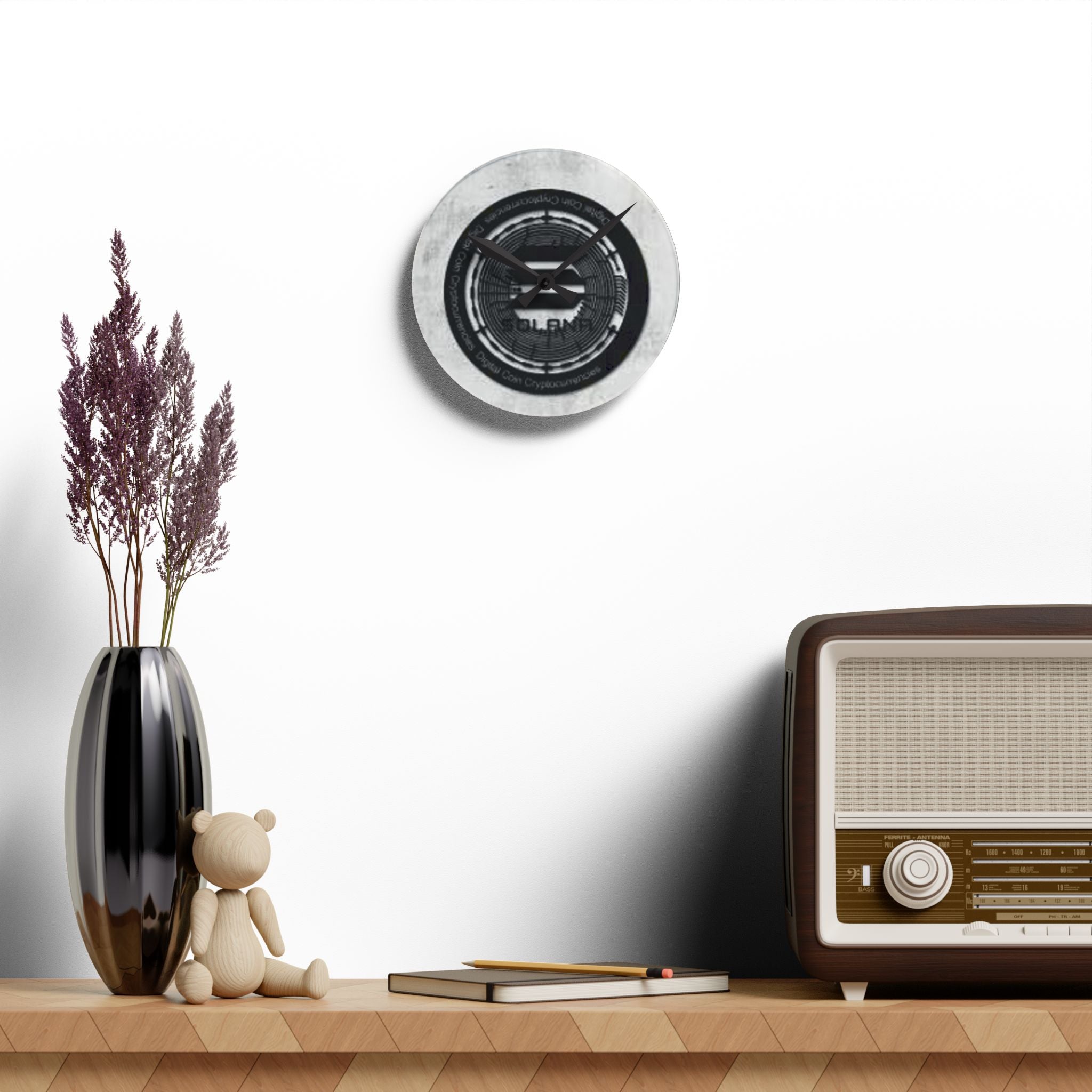 Solana Crypto Coin design Acrylic Wall Clock | Blockchain, Cryptocurrency Decor