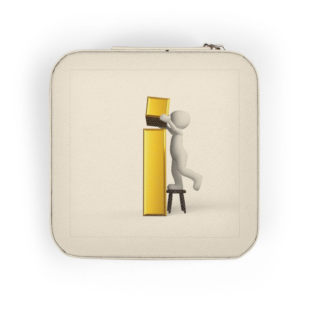 Minimalist 3D Figure Monogram Jewelry Travel Case | Compact Velvet Organizer