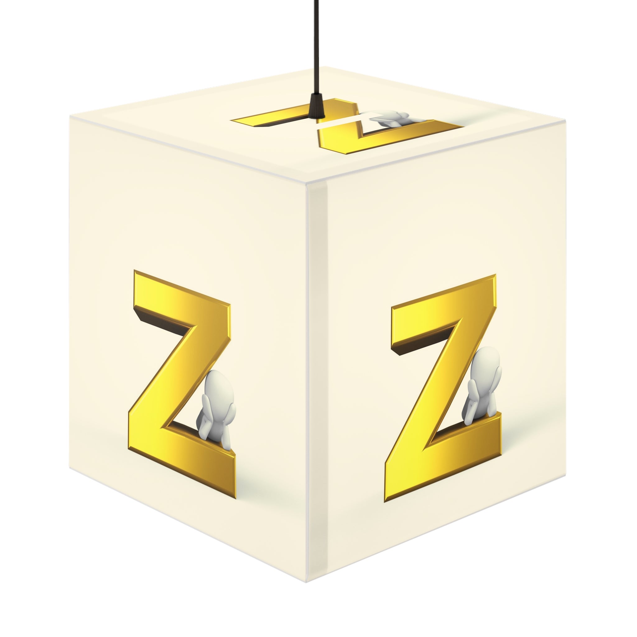 Gold Letter Z Cube Lamp | Light Cube Lamp