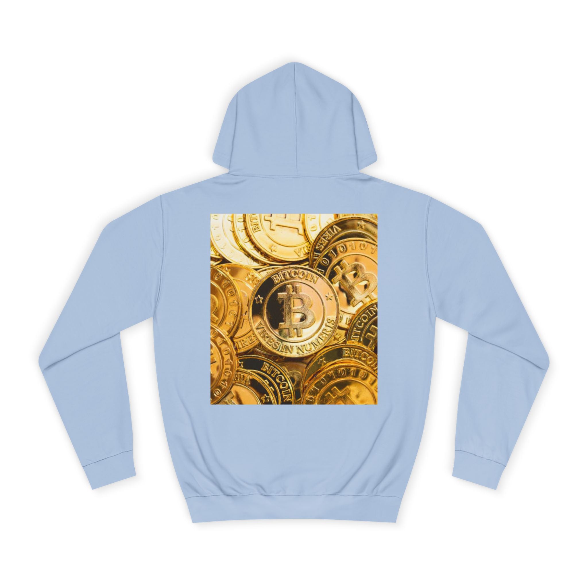 Golden Bitcoin Coins Hoodie | Crypto Cryptocurrency Crypto Art, Digital Currency Apparel