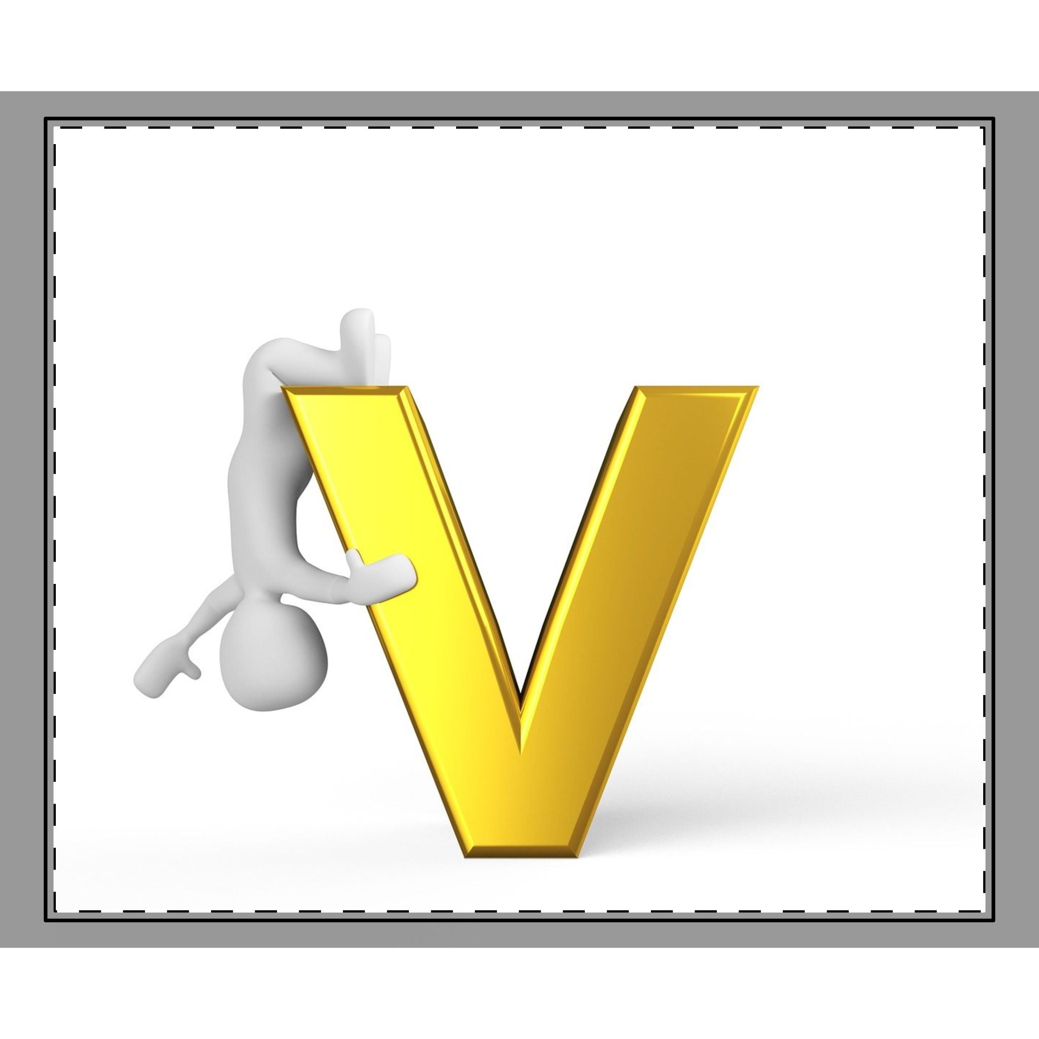 Gold Letter V with Figure Woven-Style Coverlet | Monogram V Throw