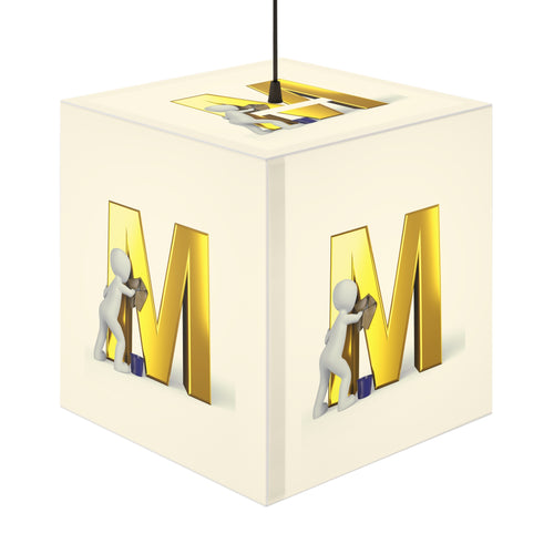 Lampe Cube Lumineux Lettre M Dorée Nettoyée par Ouvrier 3D | Décoration Initiale Personnalisée