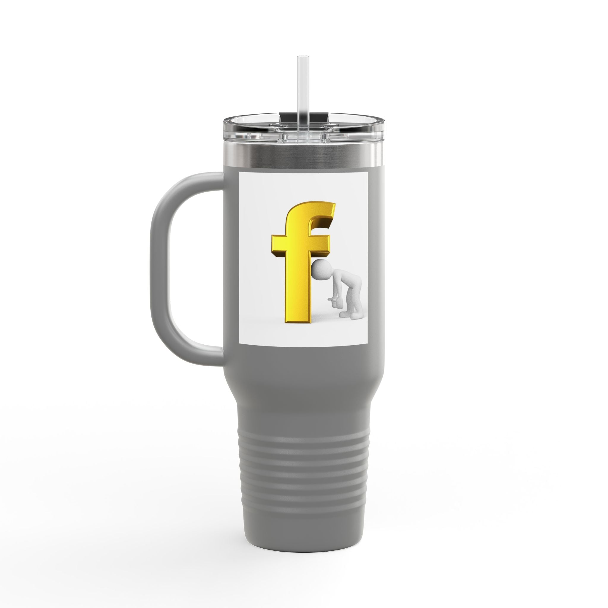 3D Letter F Graphic Travel Mug | 40oz Insulated Tumbler