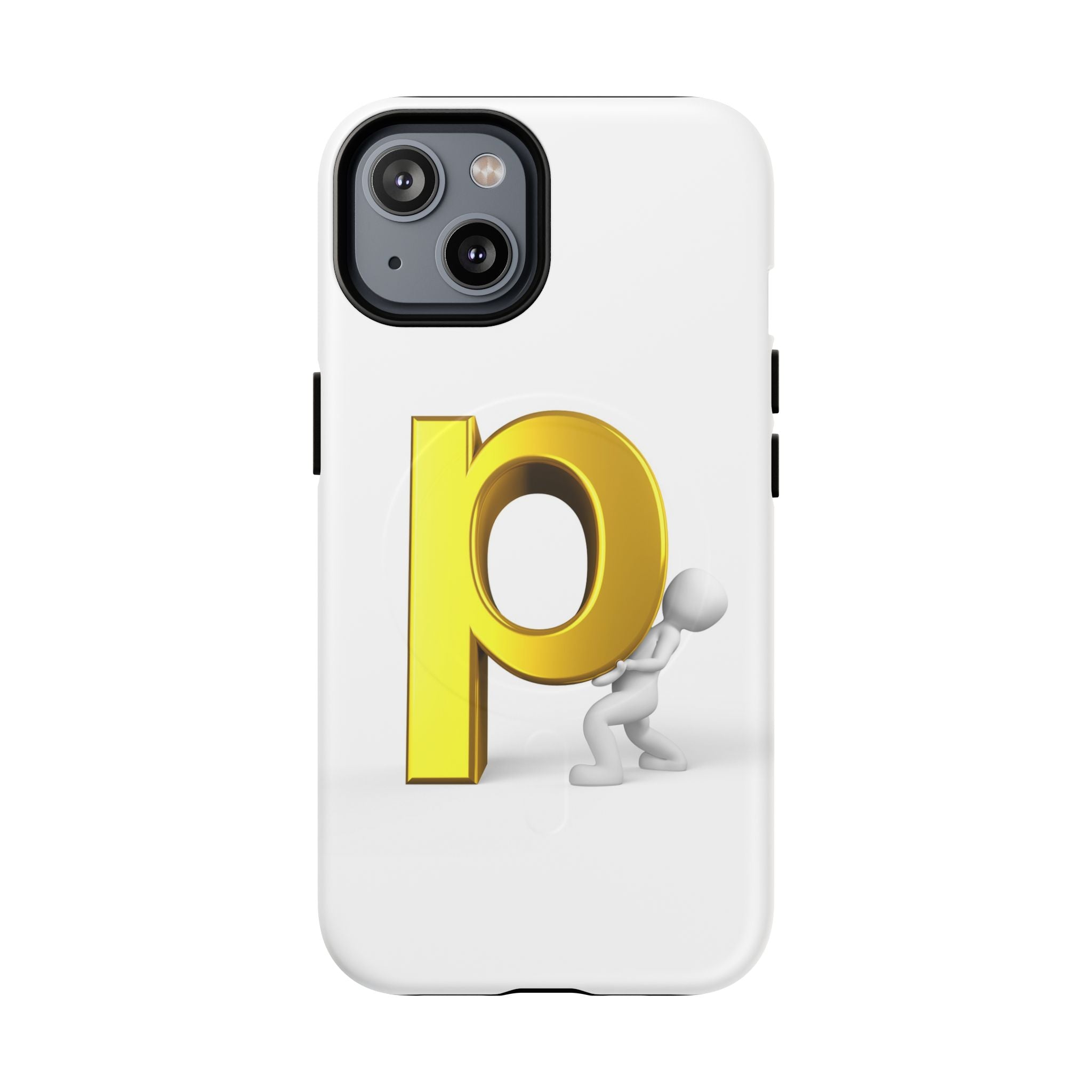 3D Gold Letter P Phone Case | Tough Magnetic Phone Case