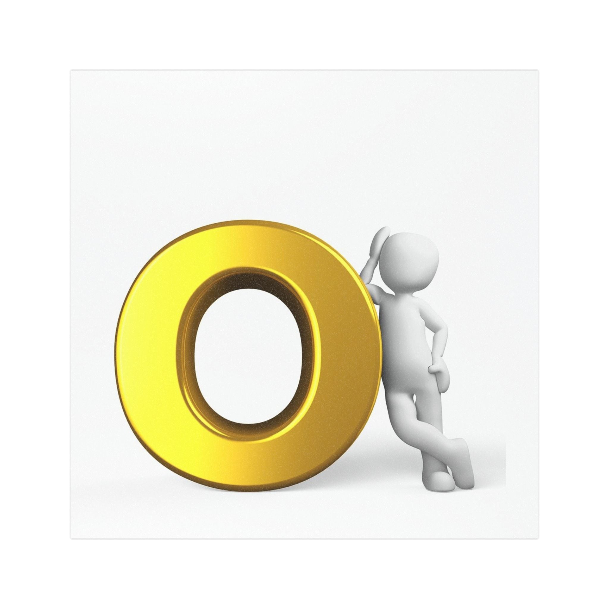 Golden Letter O car magnet | Alphabet Monogram Magnetic Decal