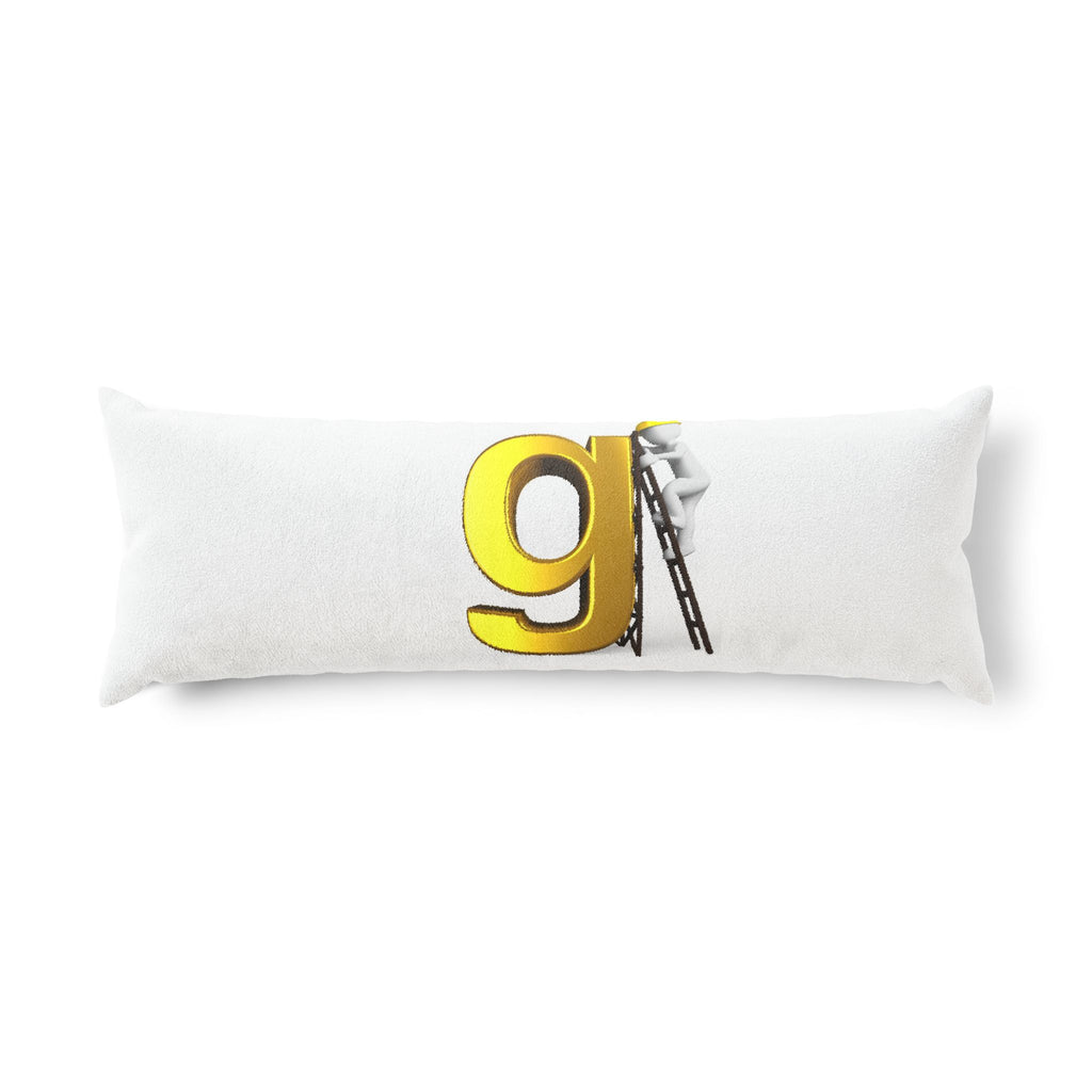 Gold Letter g with Ladder Body Pillow | Typographic Decorative Pillow