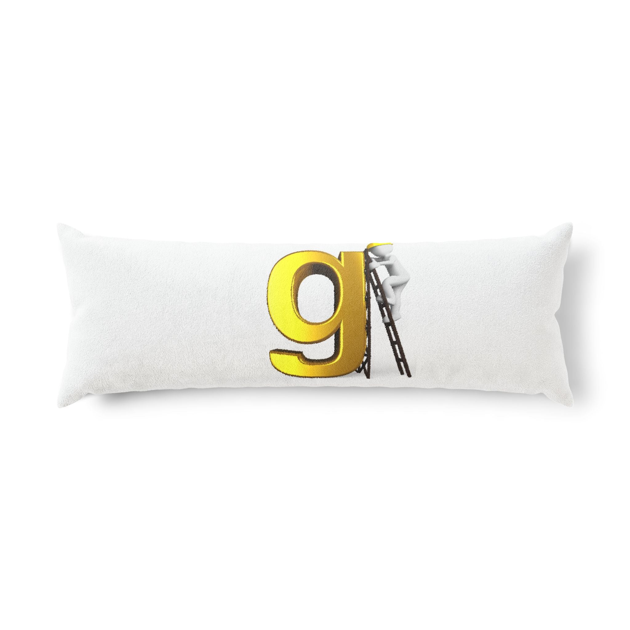 Gold Letter g with Ladder Body Pillow | Typographic Decorative Pillow