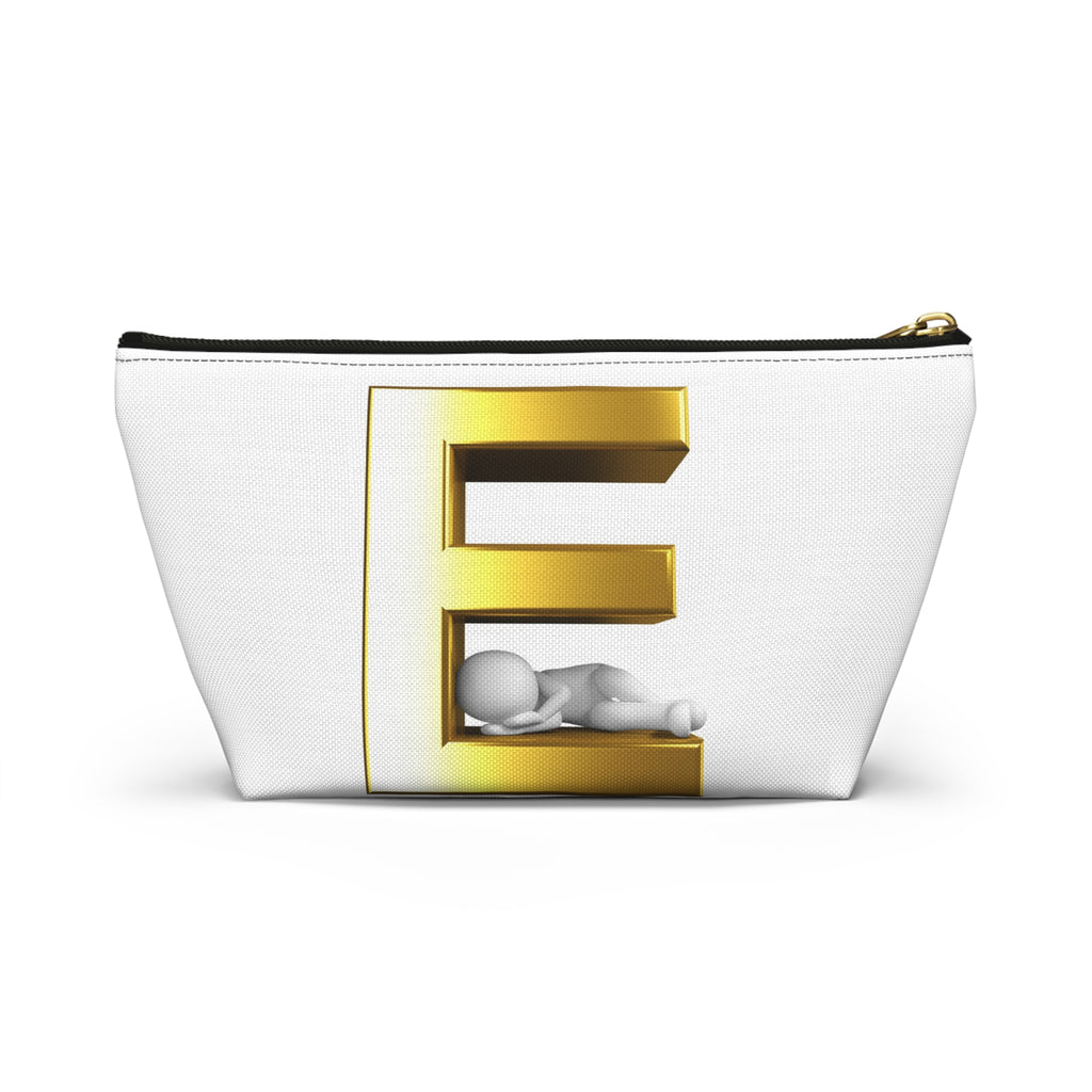 Golden Letter E with Sleeping Baby Accessory Pouch