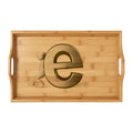 Engraved Monogram Letter E Serving Tray | Bamboo Engraving