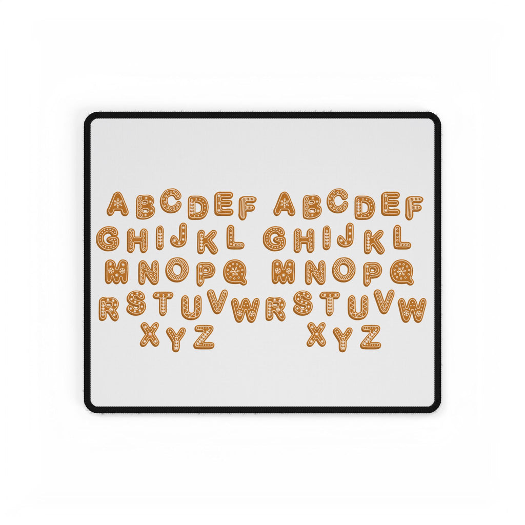 Gingerbread Cookie Alphabet Desk Mat | Cute Baking Letters Mouse Pad