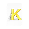 3D Gold Letter K Postcards | Alphabet Stationery Set (7 pcs)